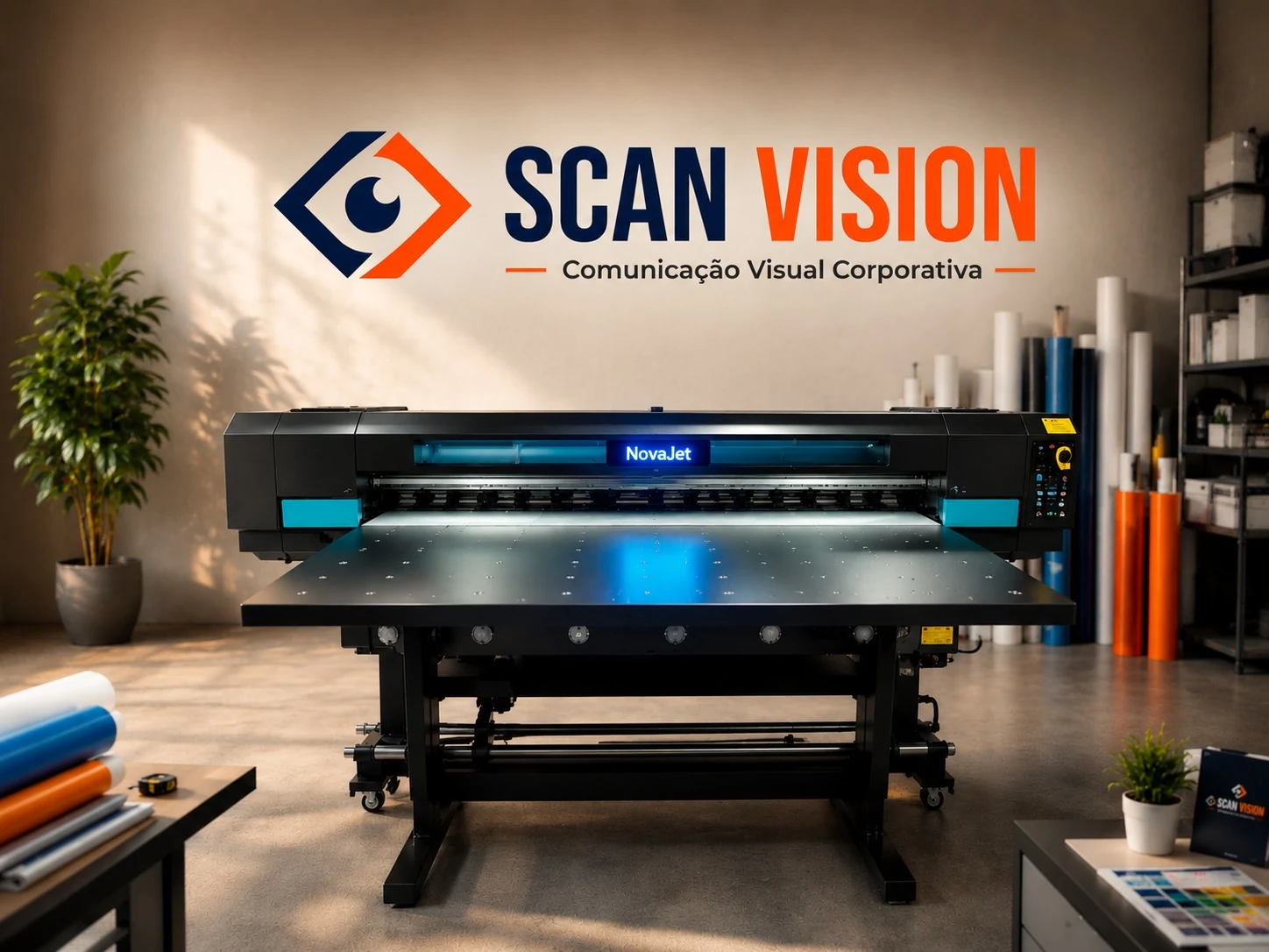 Impressora UV com a identidade Scan Vision